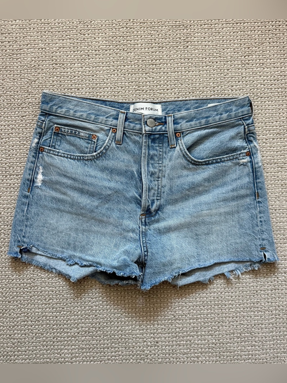 Denim Forum “The Yoko Short” Light Blue Jean Shorts